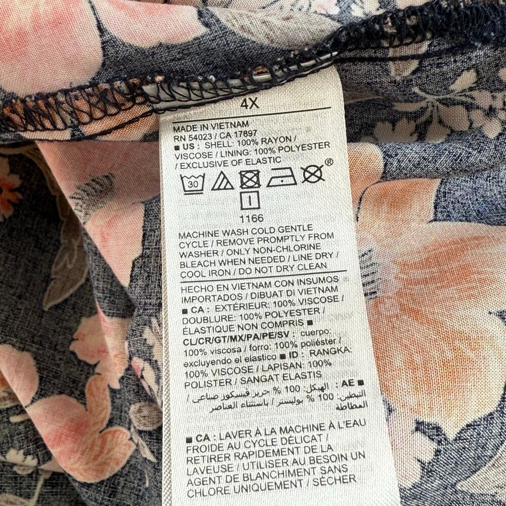Old Navy Peasant Dress Size 4X Plus Puff Sleeve Cottagecore Floral Boho Prairie - Picture 12 of 16